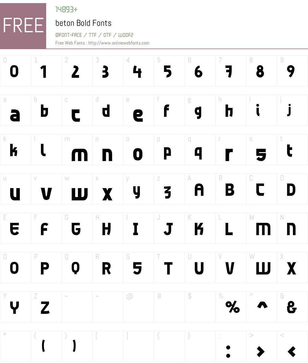 beton Font Screenshots