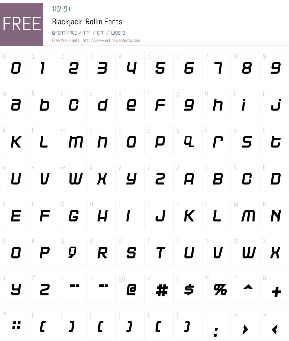 Blackjack Rollin Font Screenshots