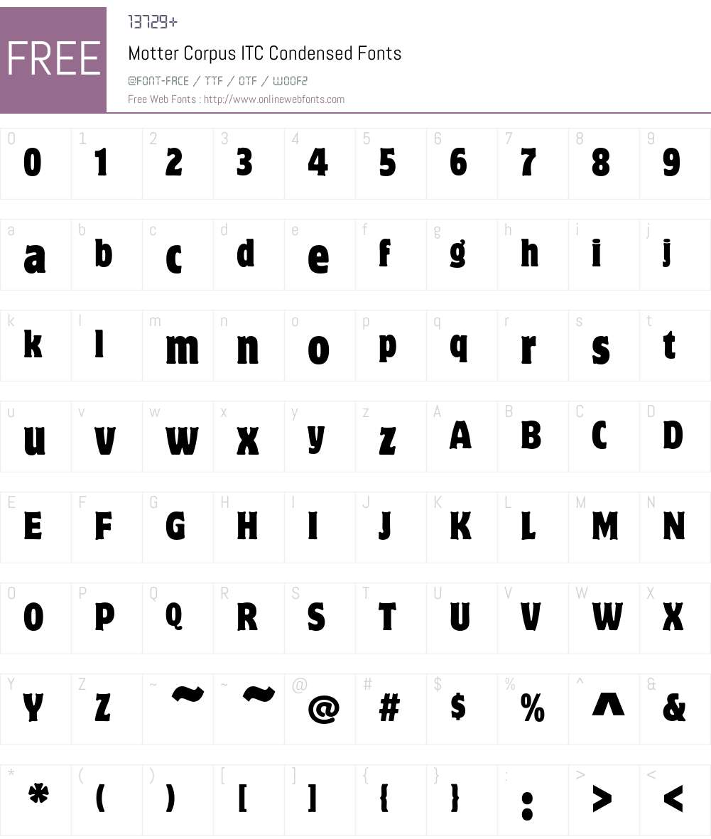 Motter Corpus ITC Font Screenshots