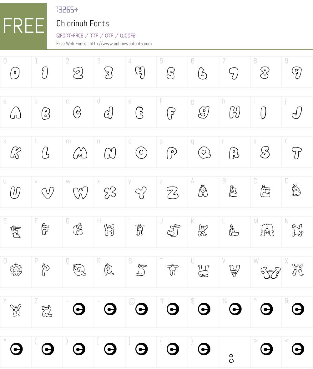 Chlorinuh Font Screenshots