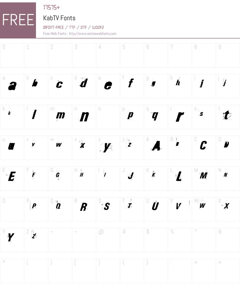 KabTV Font Screenshots