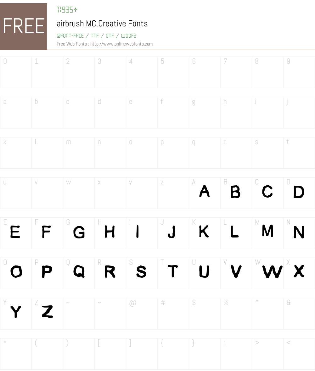 airbrush Font Screenshots
