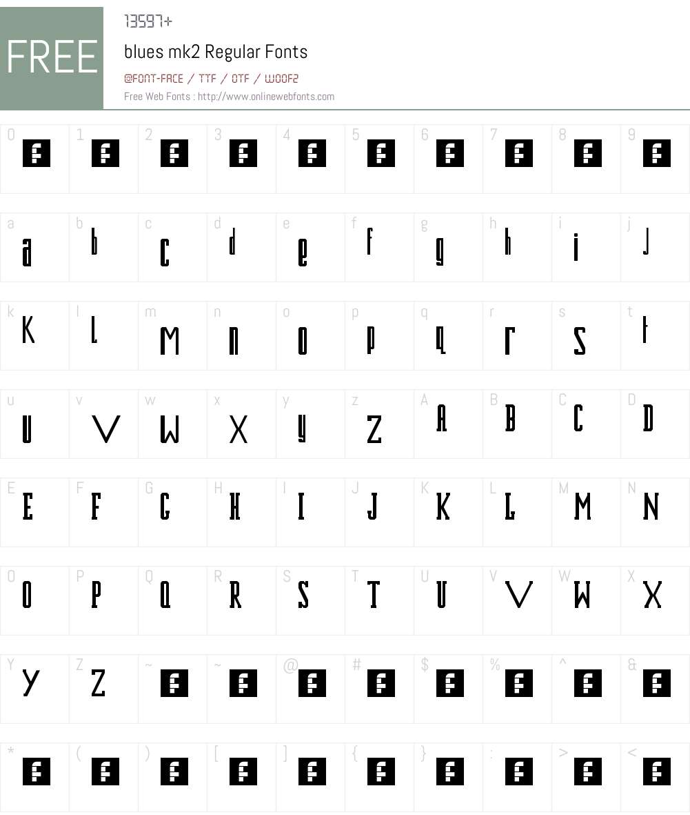blues mk2 Font Screenshots