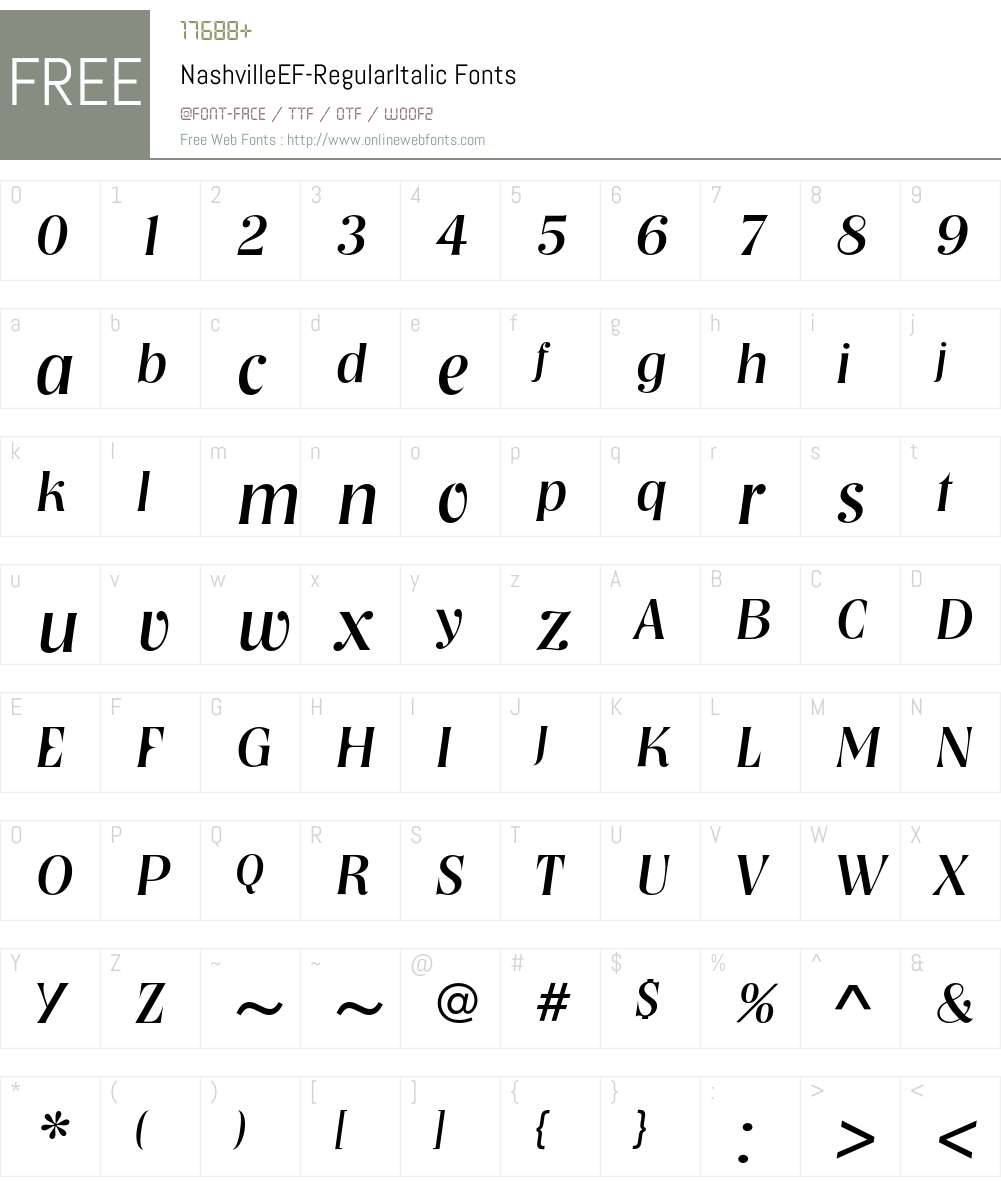 NashvilleEF Font Screenshots