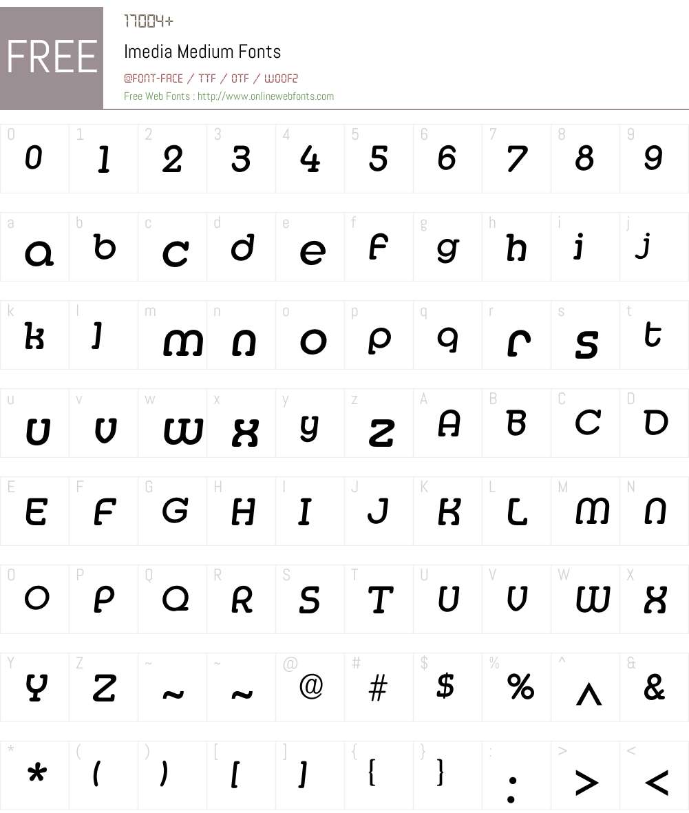 Imedia Font Screenshots
