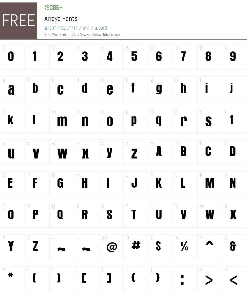 Arroyo Font Screenshots
