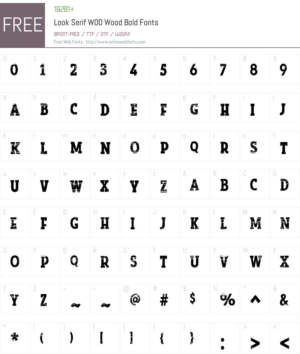 LookSerifW00-WoodBold Font Screenshots
