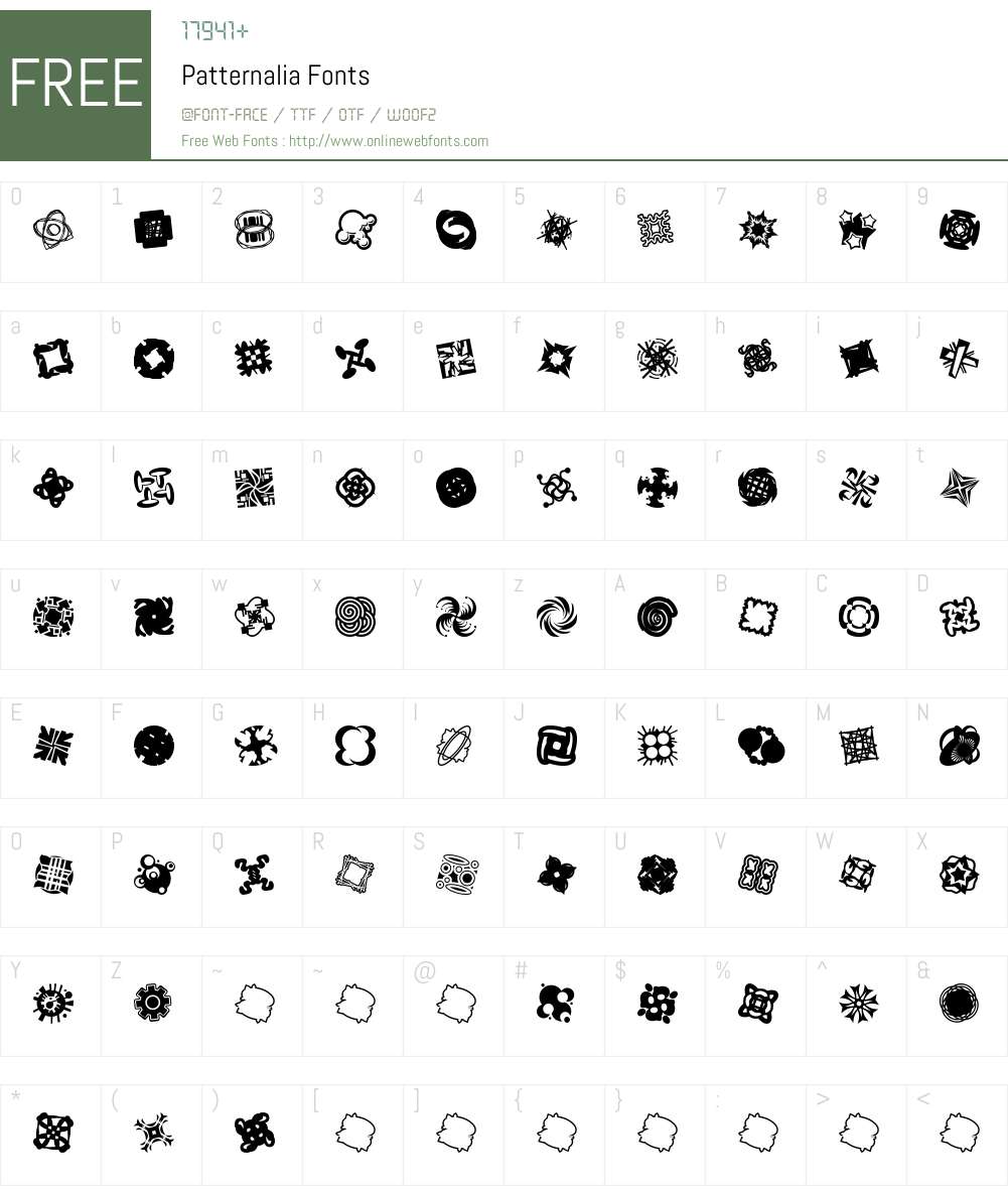 Patternalia Font Screenshots