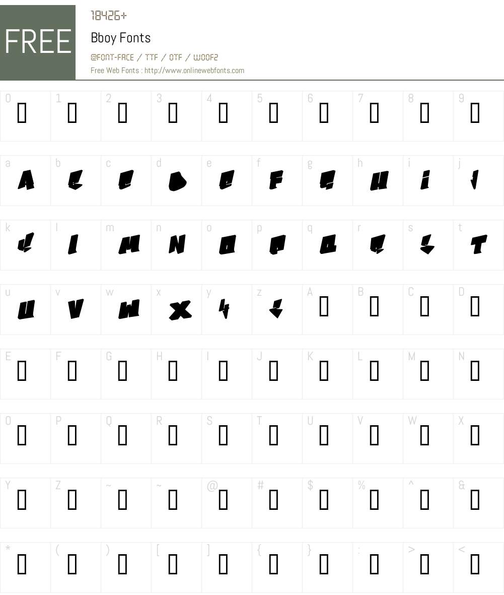 Bboy Font Screenshots