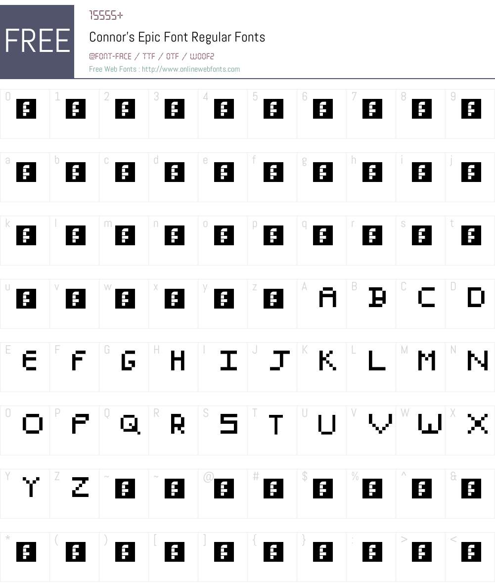 Connor's Epic Font Font Screenshots