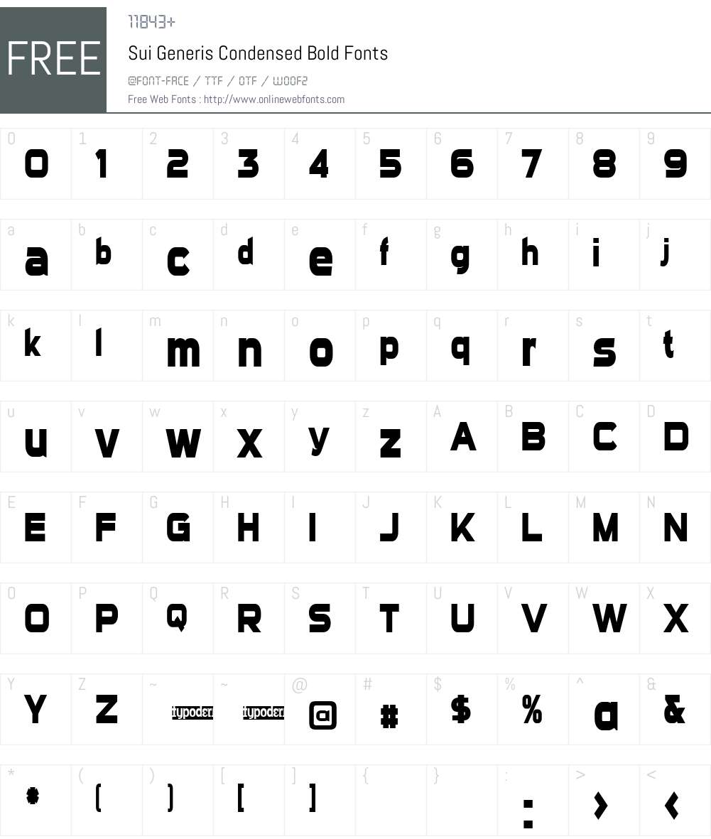 Sui Generis Condensed Font Screenshots