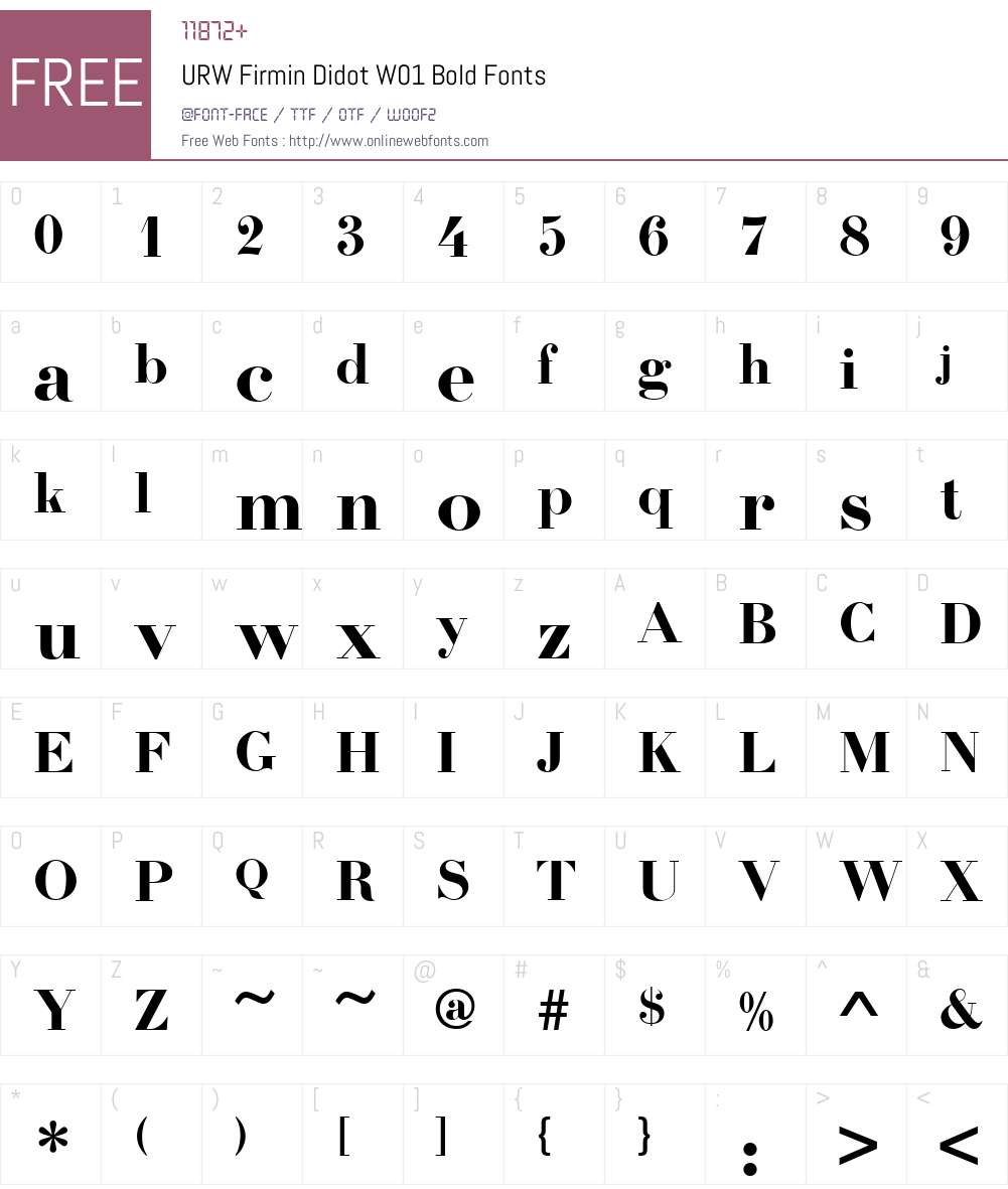 URWFirminDidotW01-Bold Font Screenshots