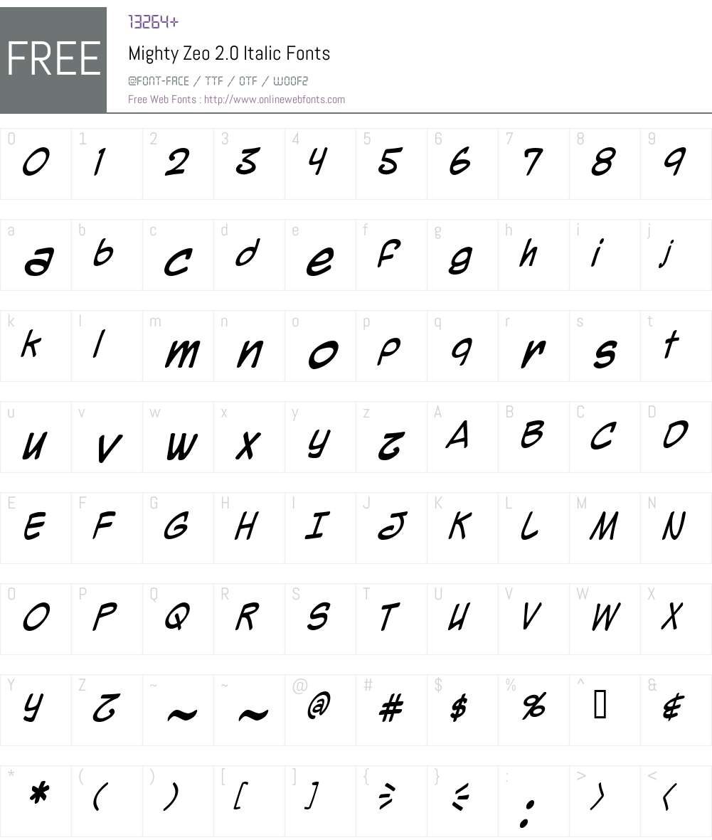 Mighty Zeo 2.0 Font Screenshots