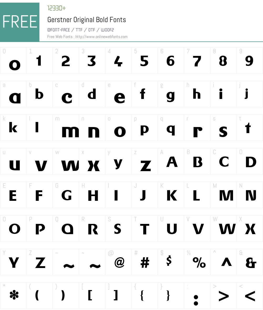 Gerstner BQ Font Screenshots