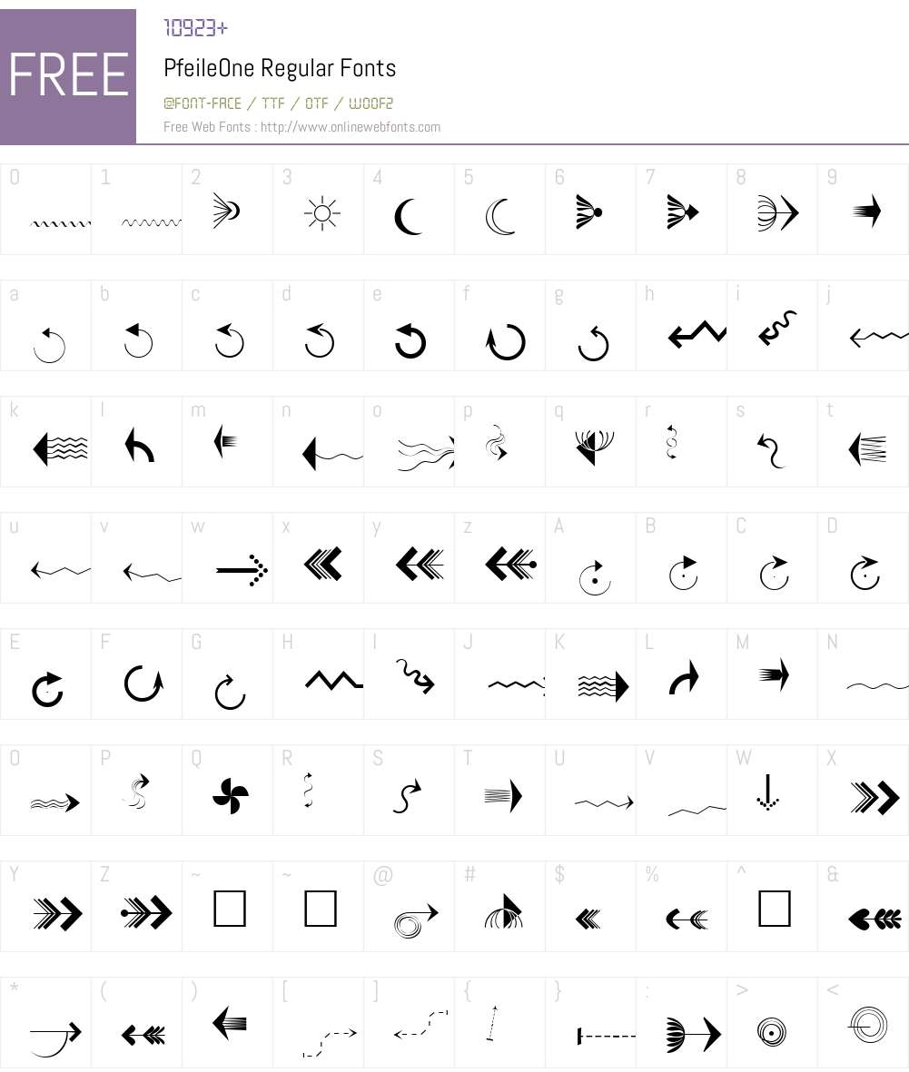 PfeileOne Font Screenshots