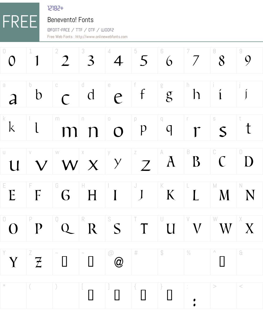 Benevento! Font Screenshots