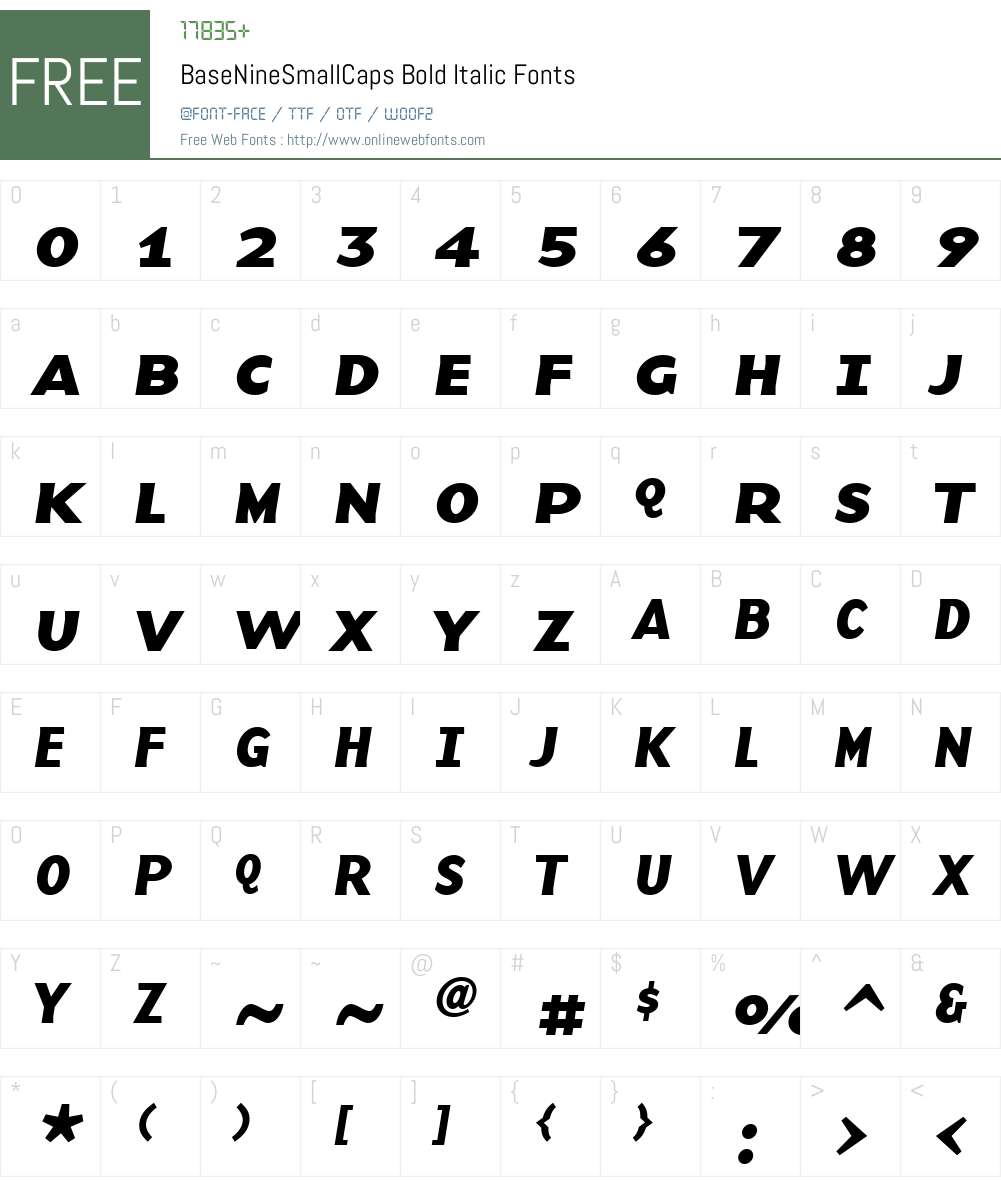 BaseNineSmallCaps Font Screenshots
