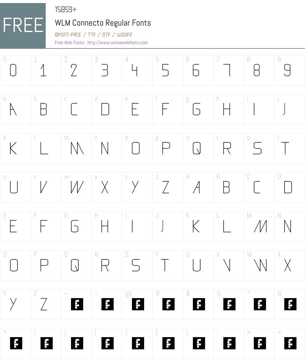 WLM Connecto Font Screenshots
