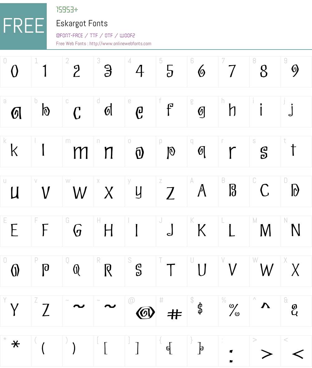 Eskargot Font Screenshots