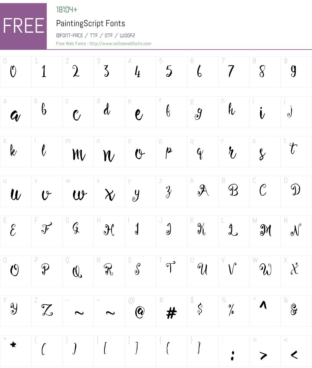 Painting Script Font Screenshots