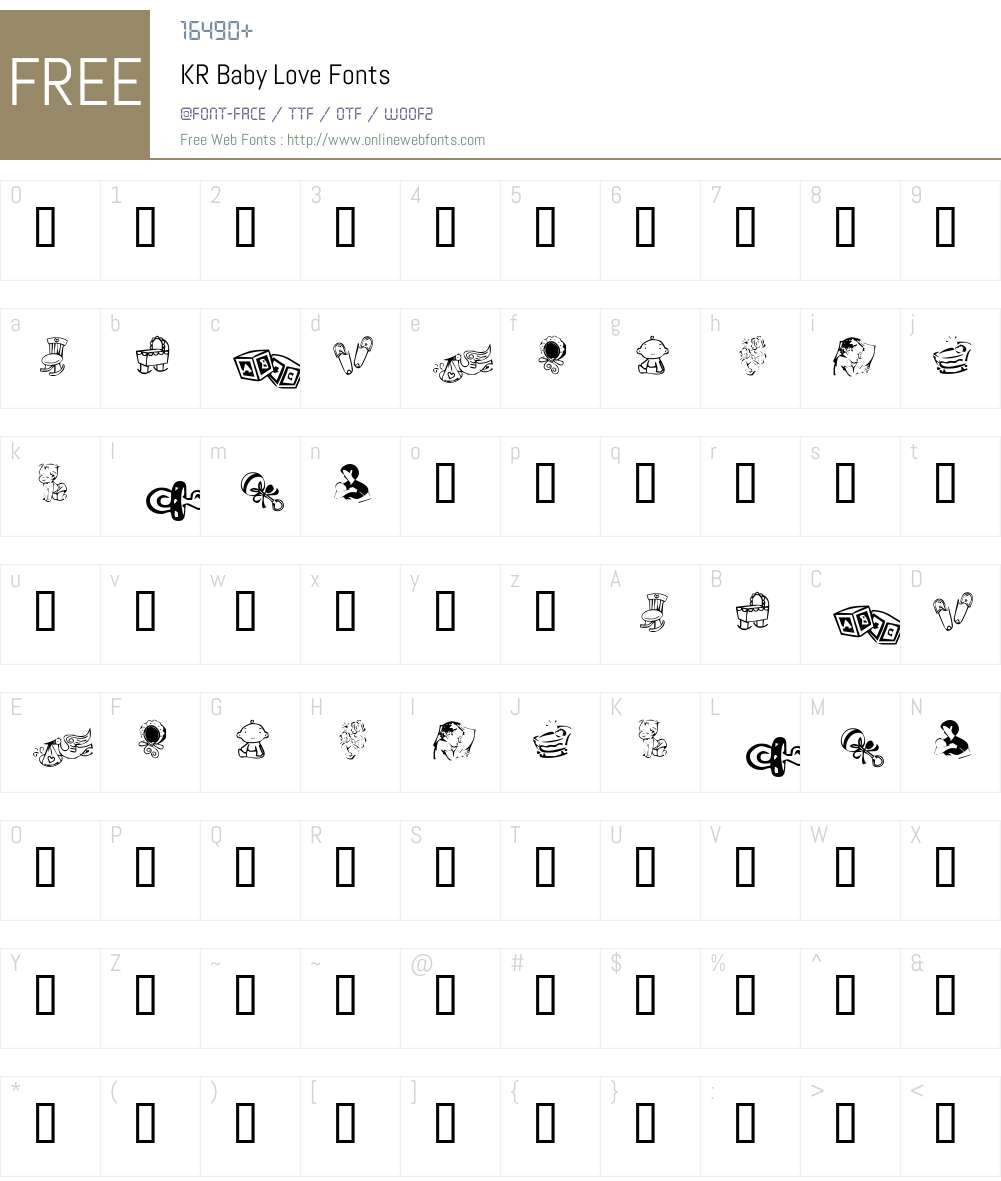 KR Baby Love Font Screenshots