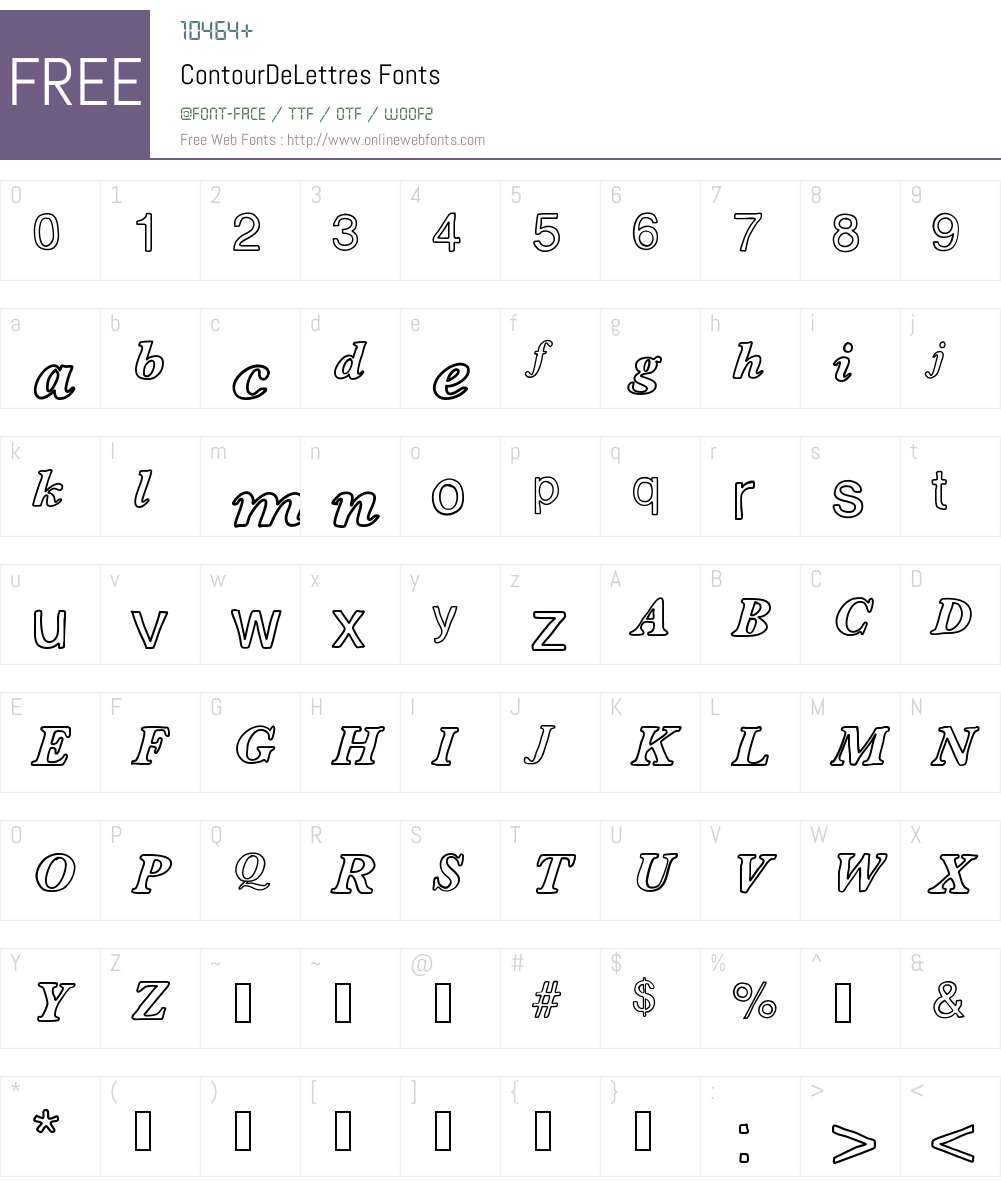 ContourDeLettres Font Screenshots