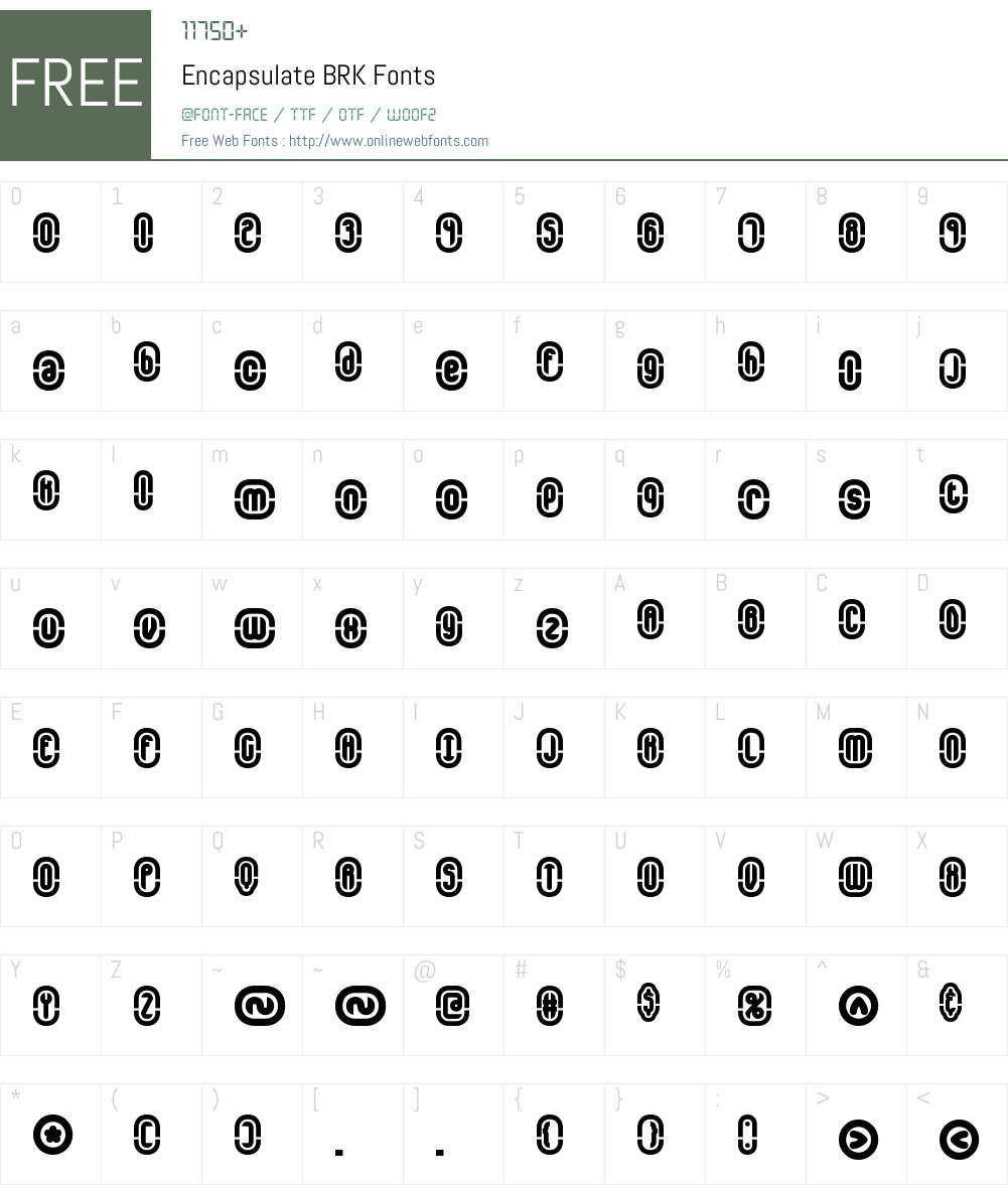 Encapsulate BRK Font Screenshots