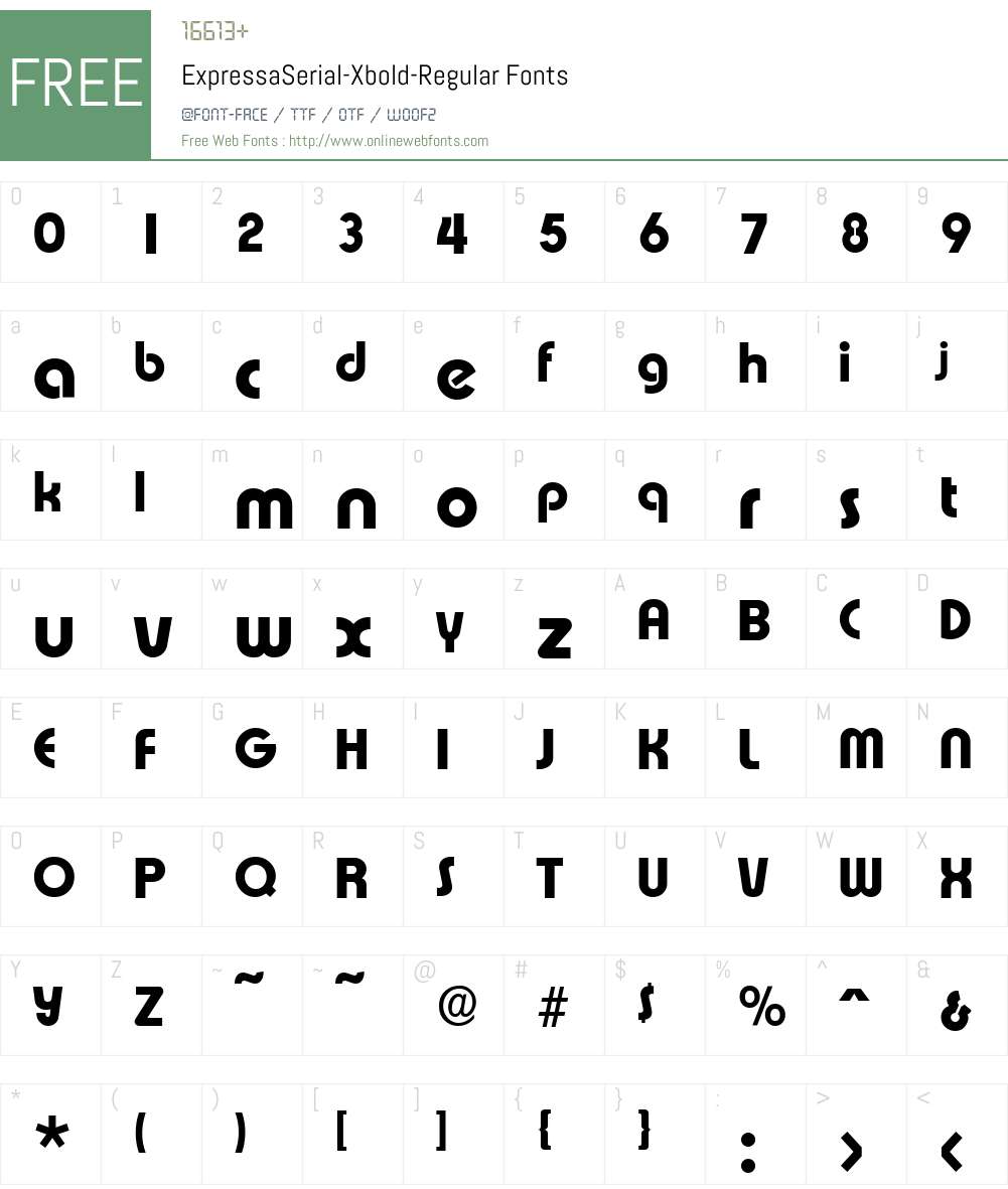 ExpressaSerial-Xbold Font Screenshots