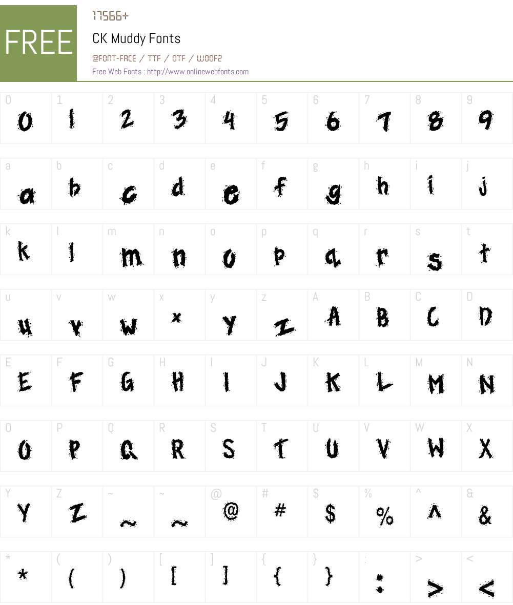 CK Muddy Font Screenshots