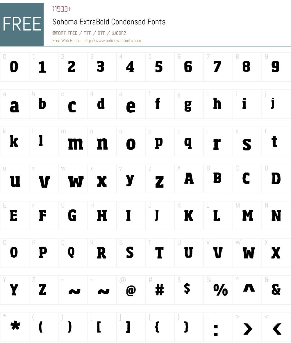 Sohoma Font Screenshots