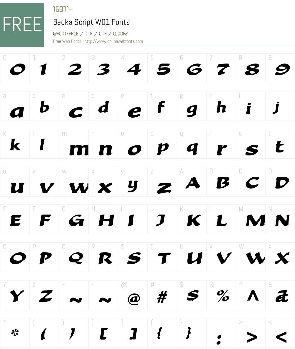 BeckaScriptW01 Font Screenshots