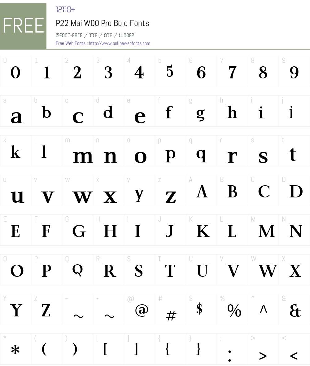 P22MaiW00-ProBold Font Screenshots