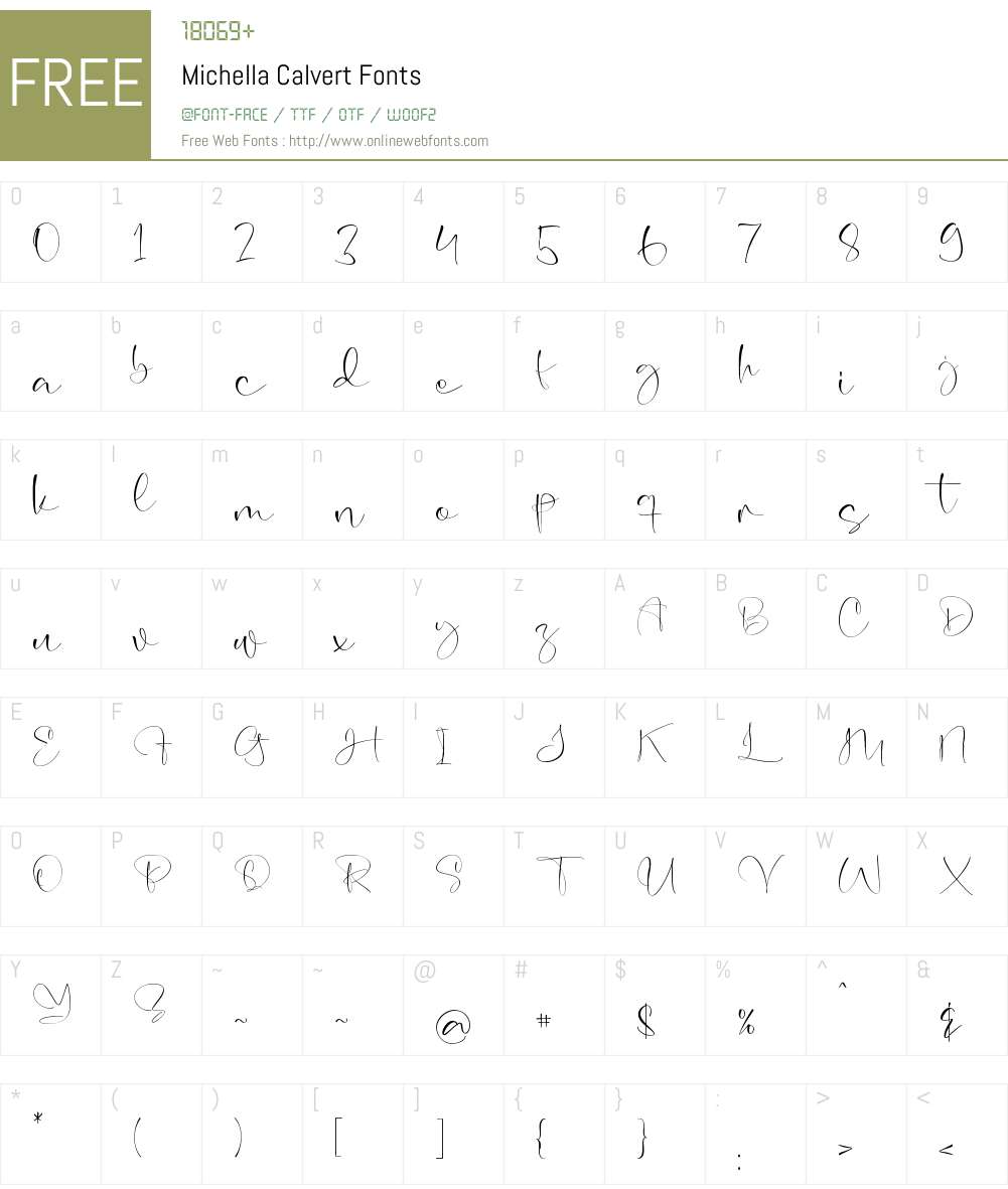 Michella Calvert 1.00;March 4, 2022;FontCreator 13.0.0.2683 64-bit ...