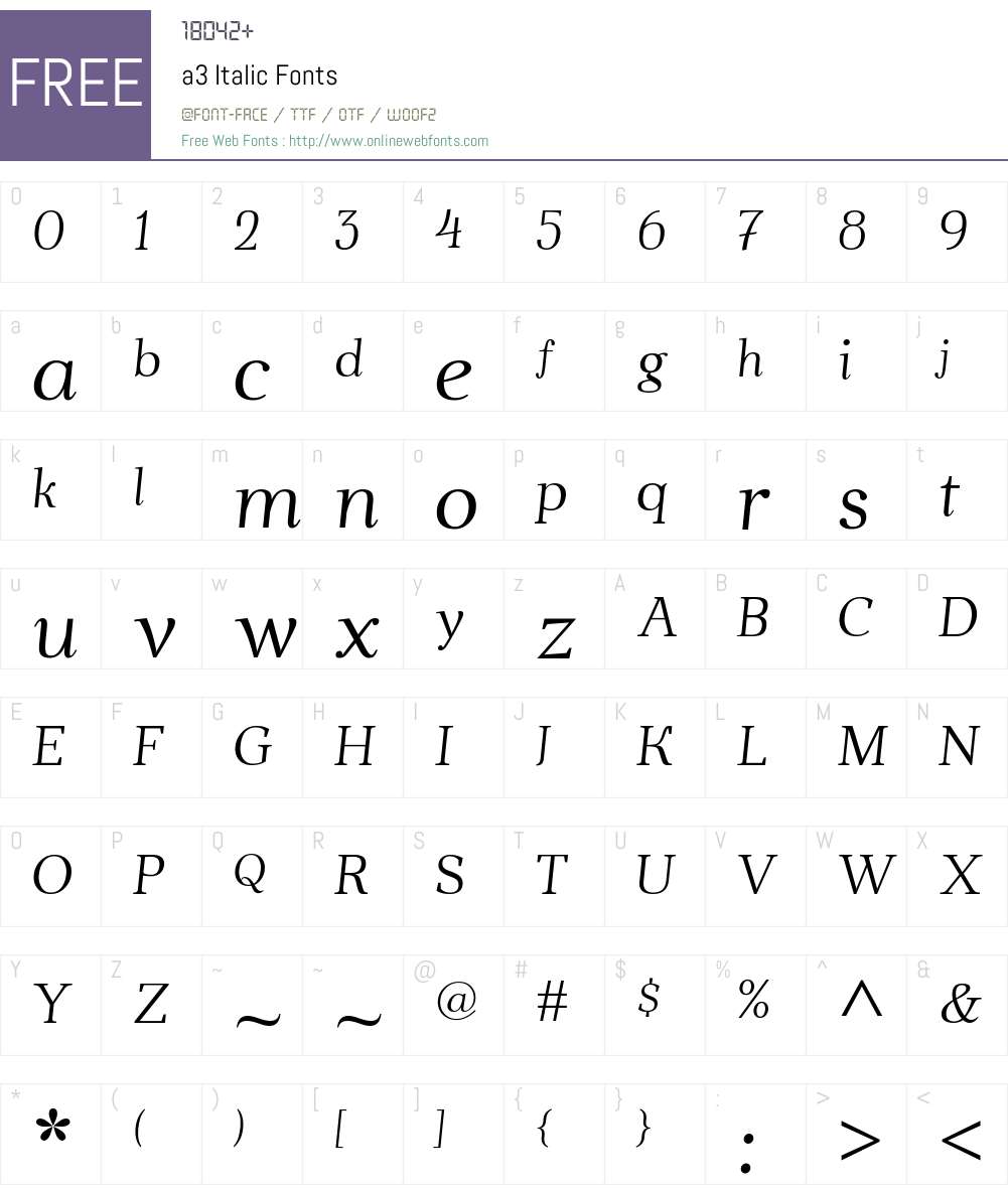 a3 Font Screenshots