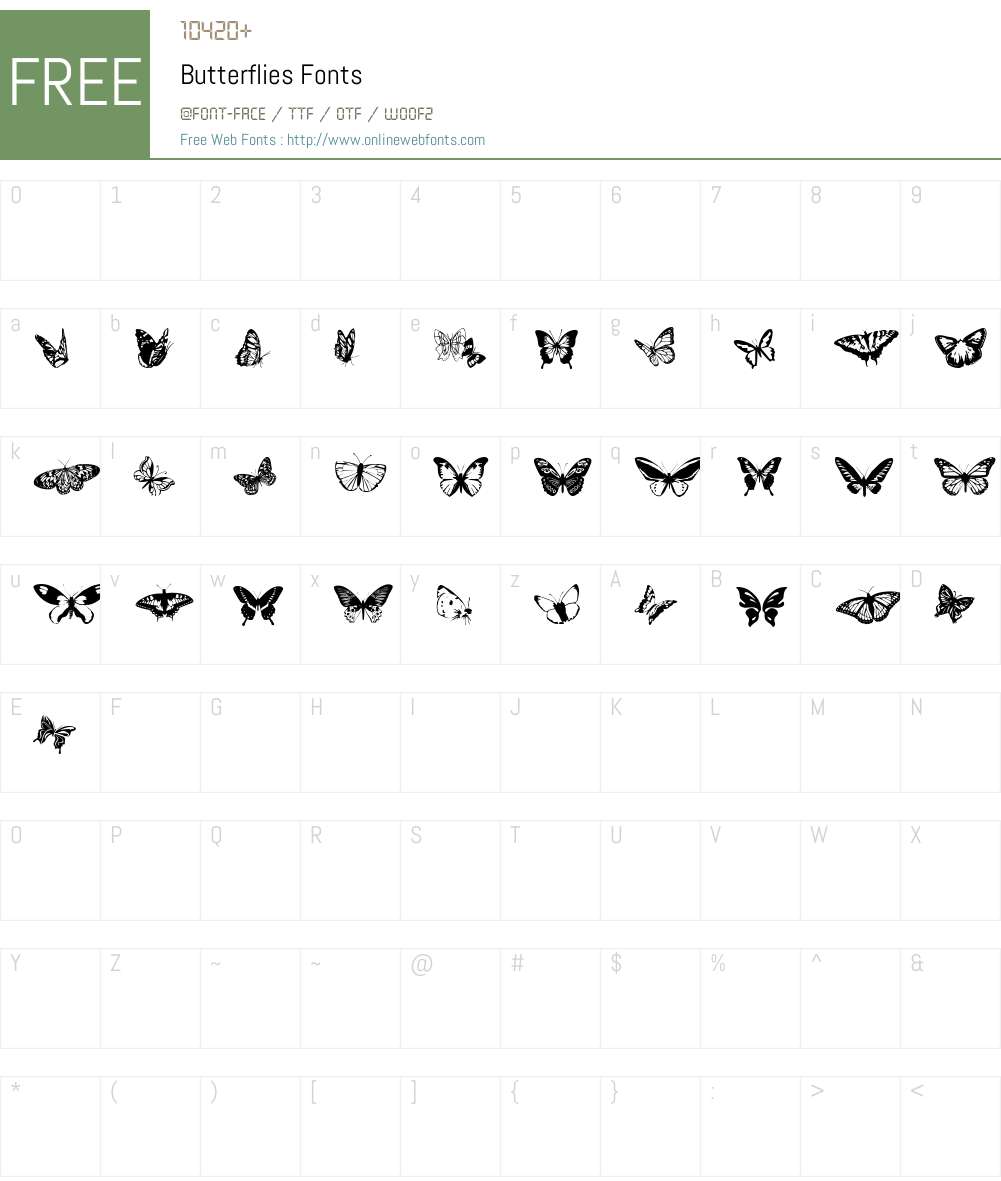 Butterflies Font Screenshots