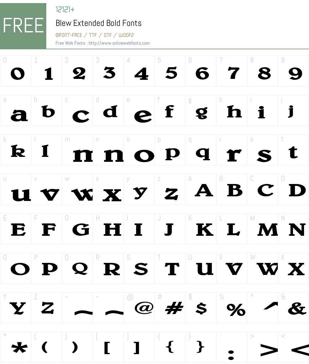 Blew Extended Font Screenshots