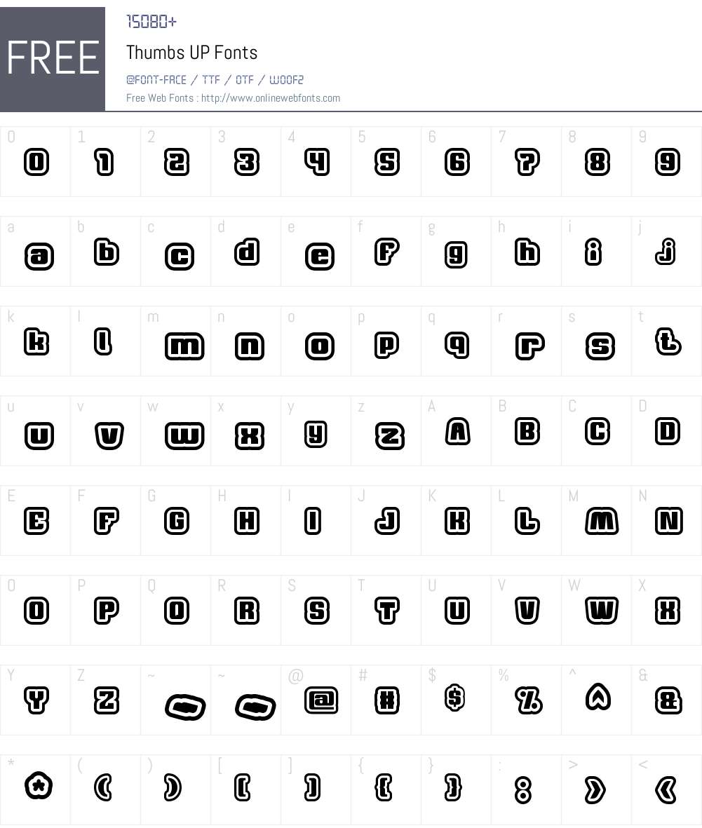 Thumbs UP Font Screenshots