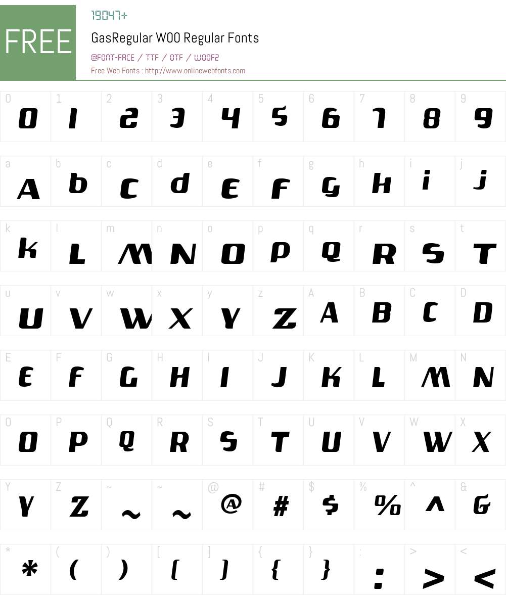 Gas Font Screenshots