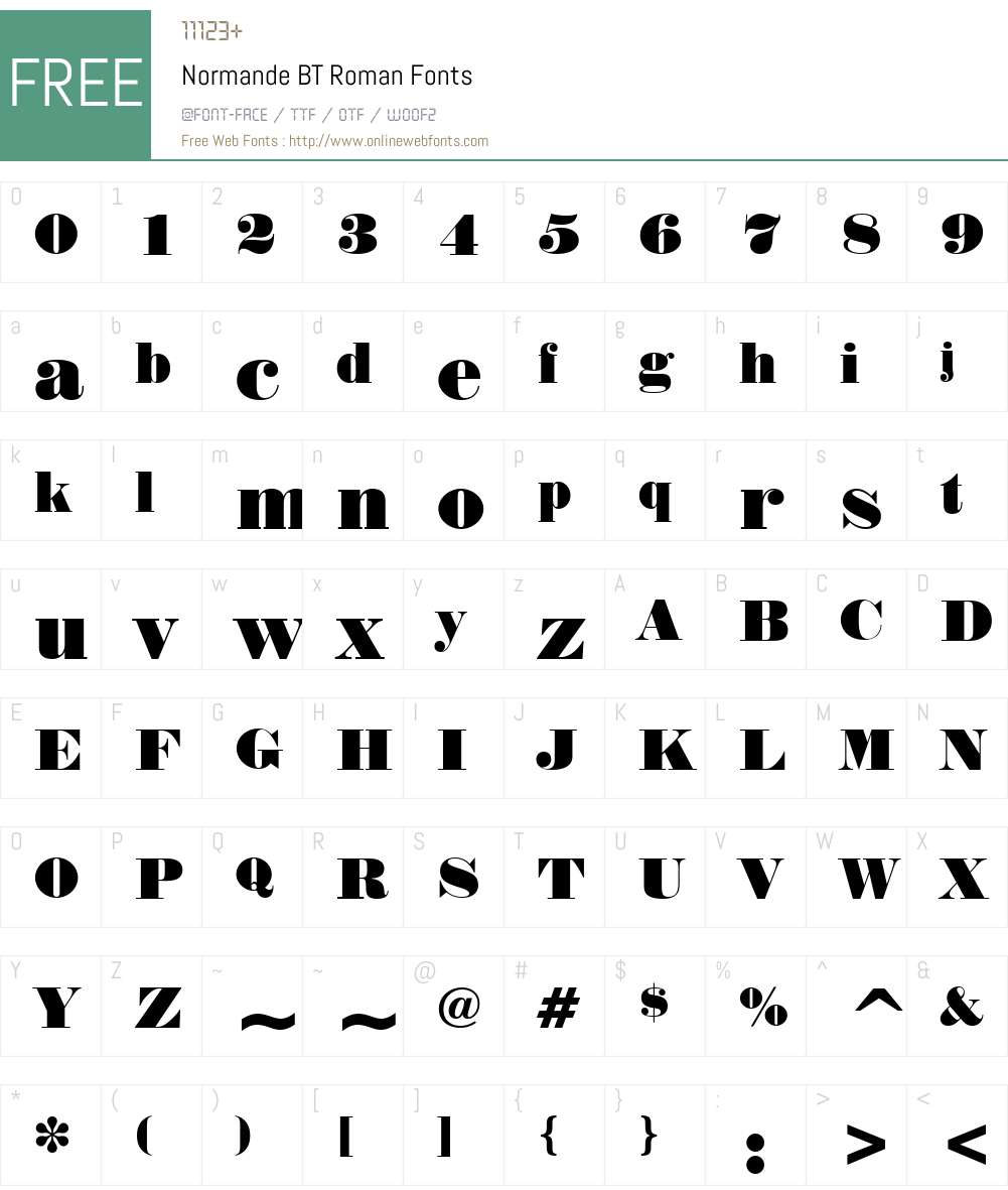 Normande BT Font Screenshots