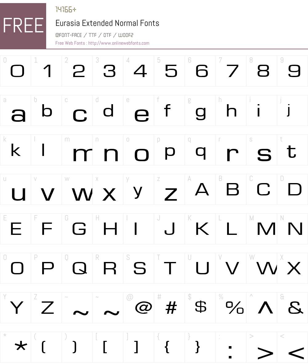 Eurasia Extended Font Screenshots