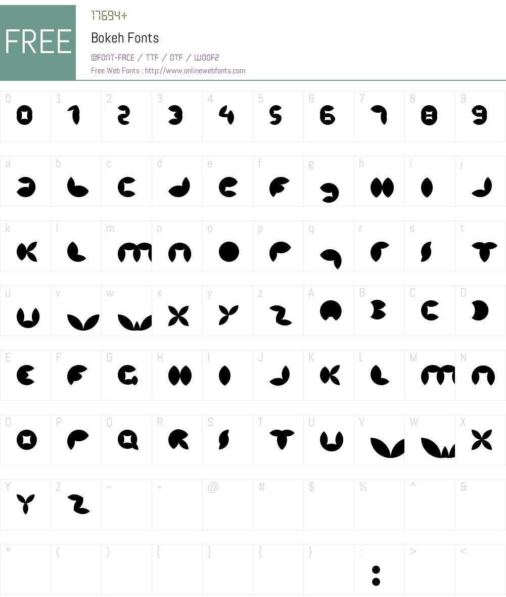 Bokeh Font Screenshots