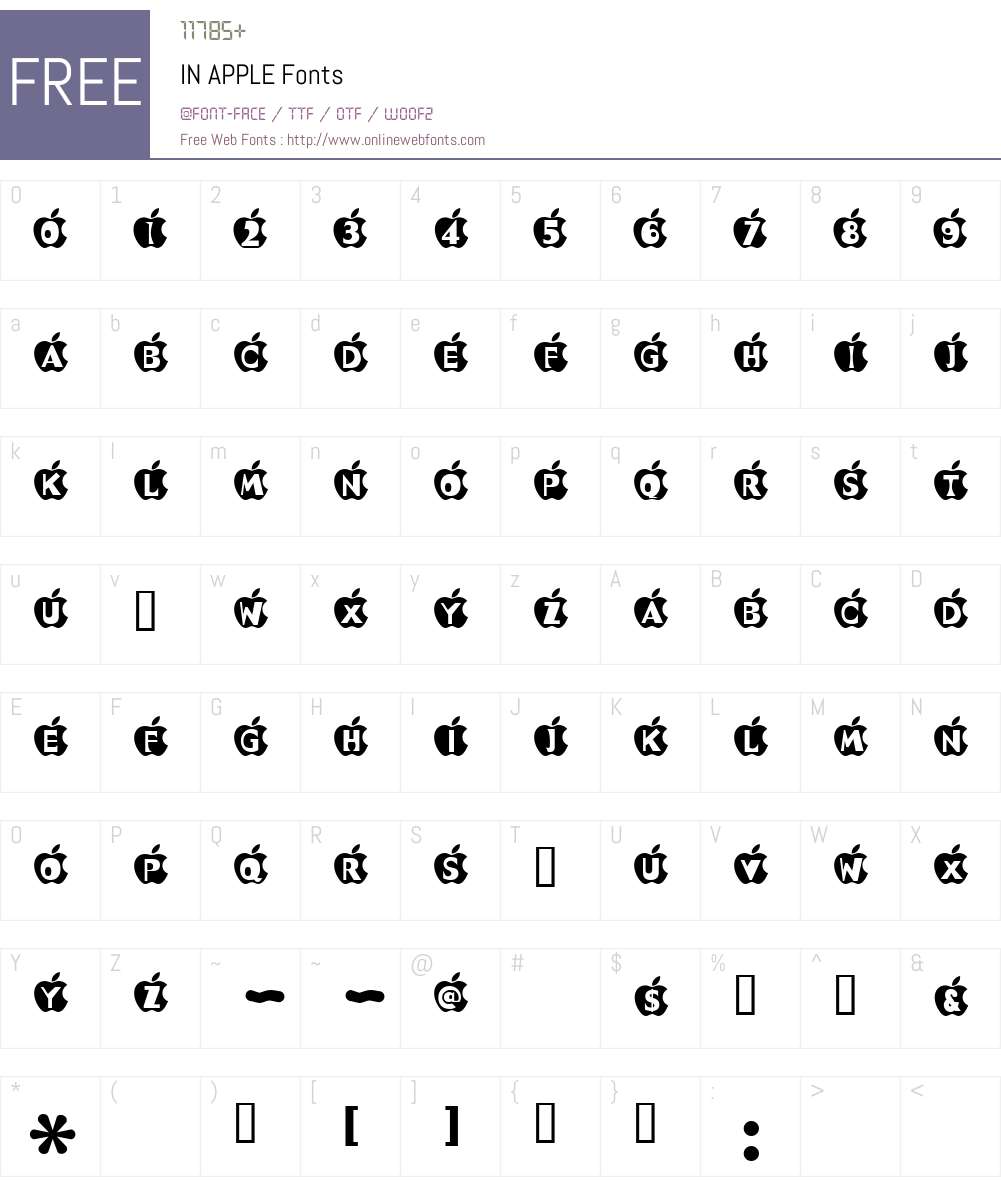 IN APPLE Font Screenshots
