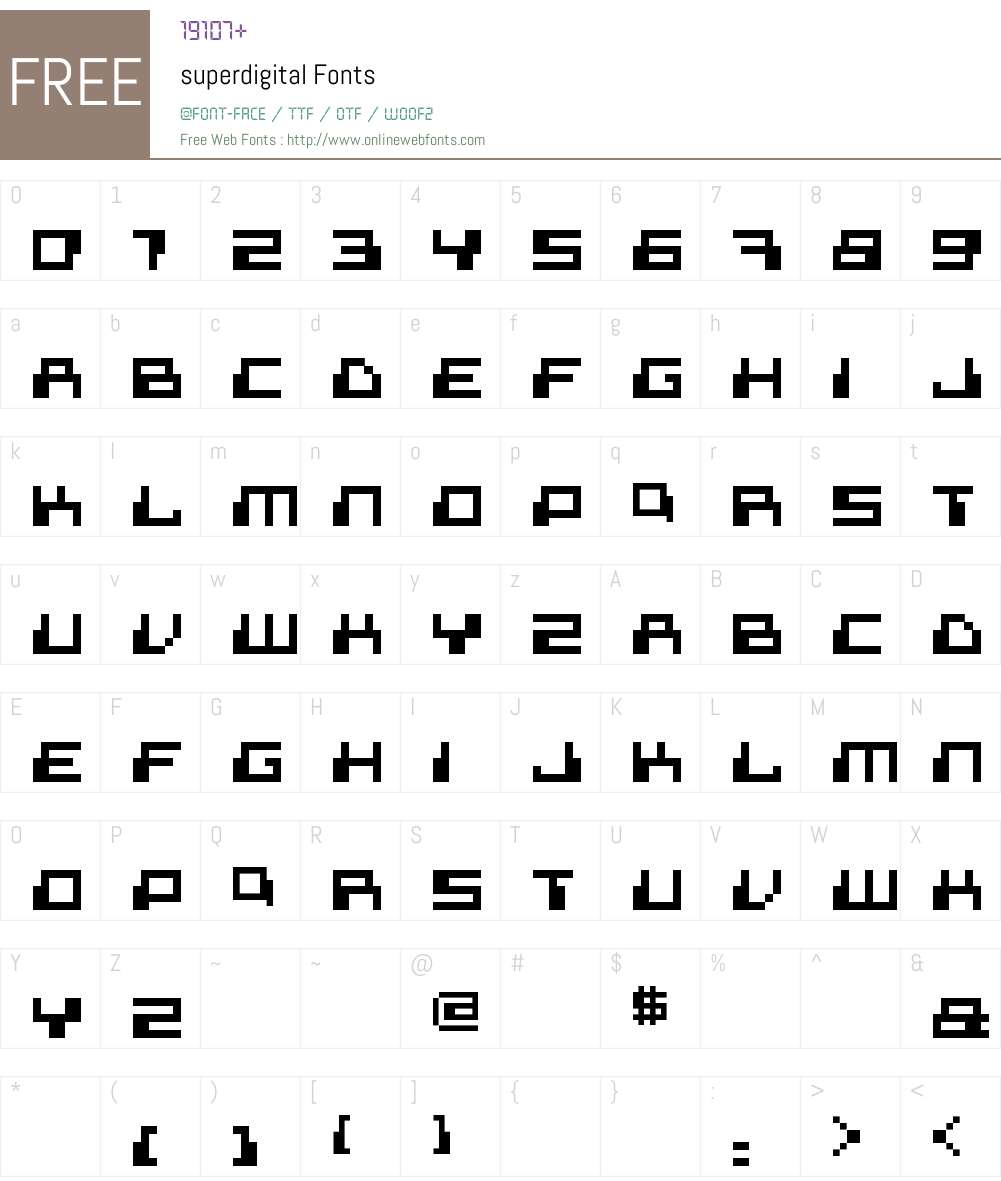 superdigital Font Screenshots