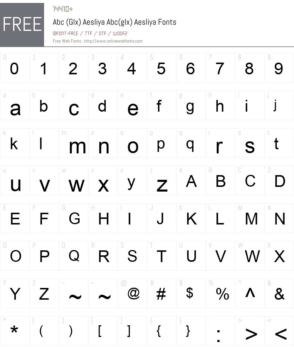 Abc (Glx) Aesliya Font Screenshots