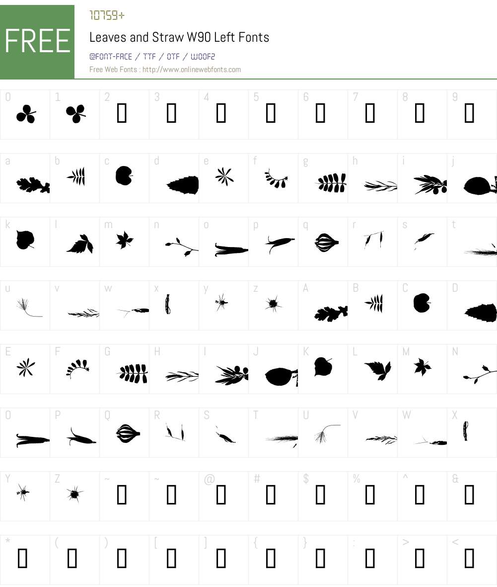 LeavesandStrawW90-Left Font Screenshots