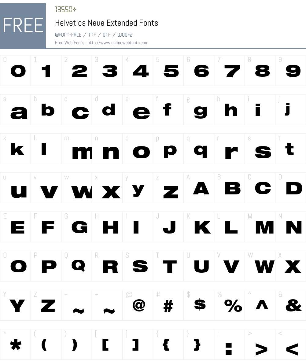 Helvetica Neue Font Screenshots