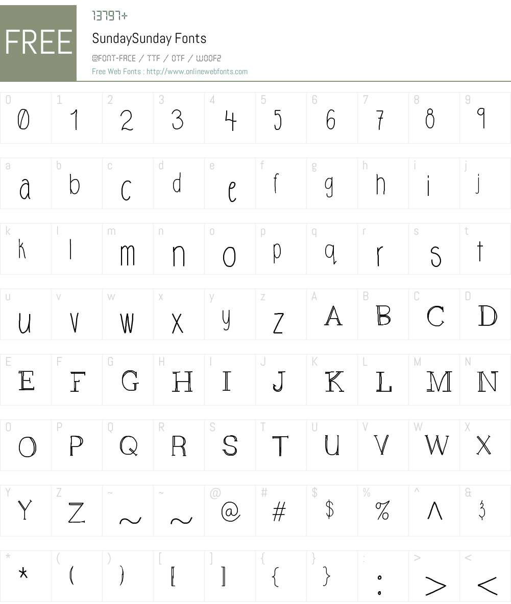 SundaySunday Font Screenshots
