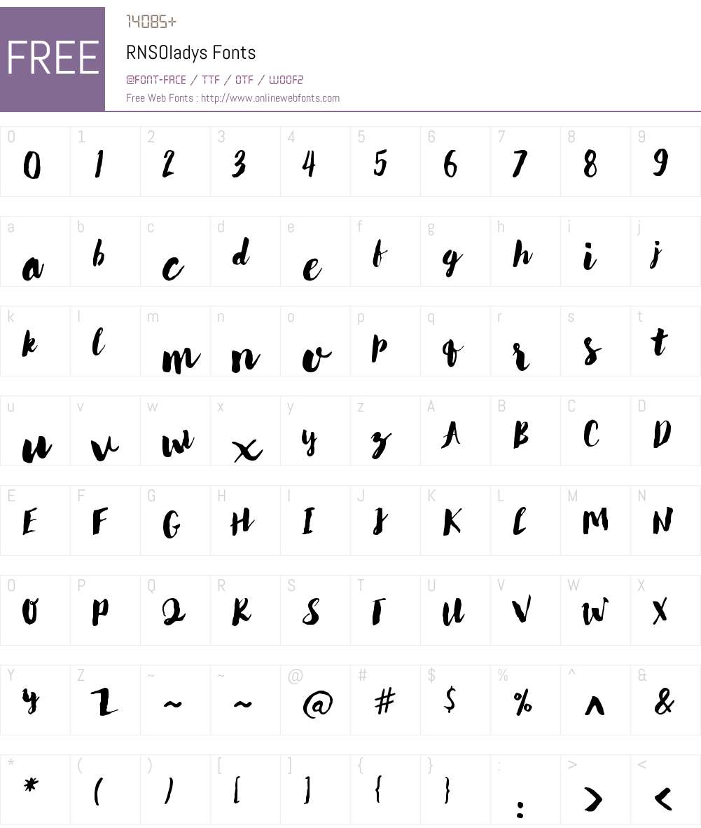RNS Oladys Font Screenshots