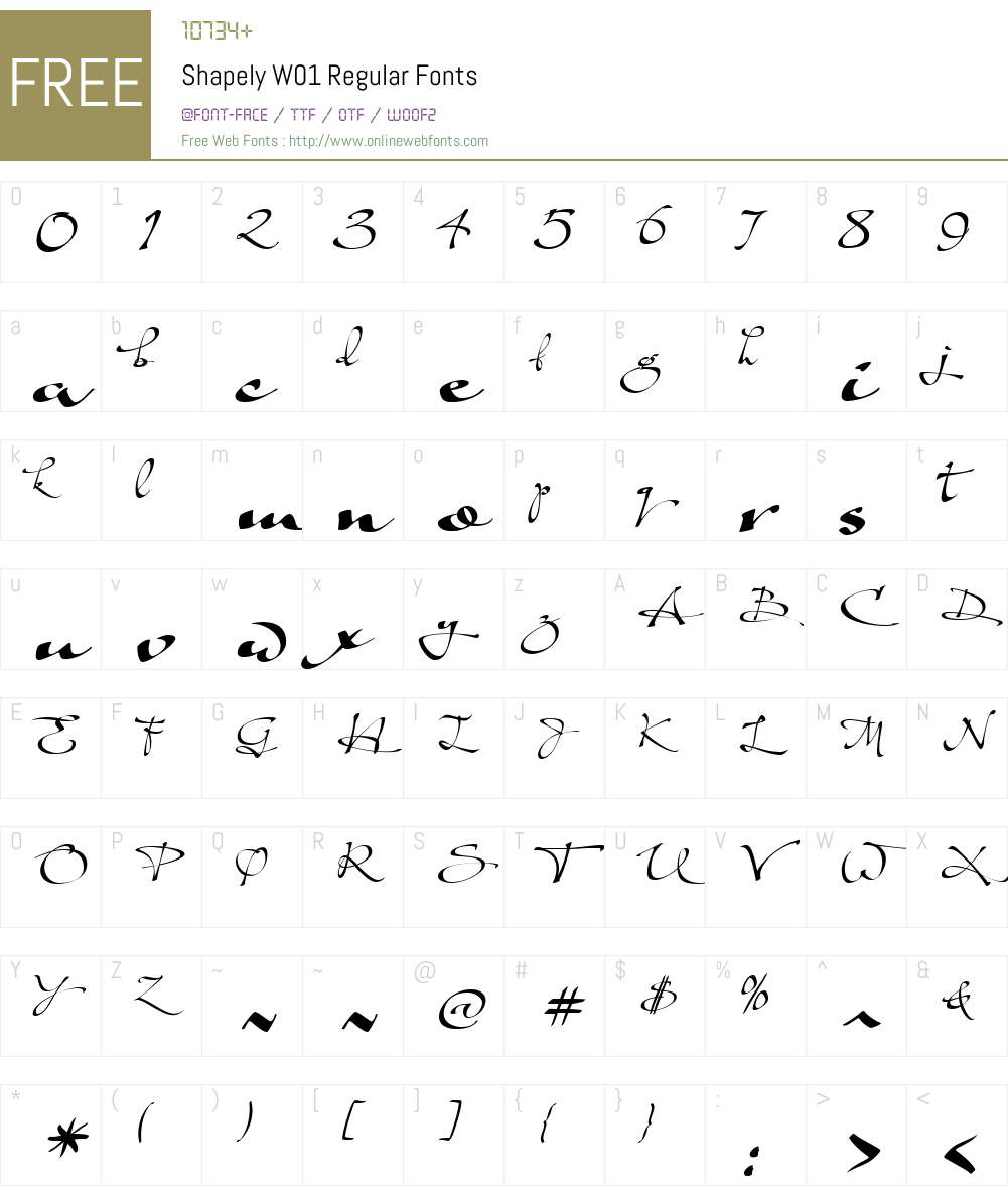 ShapelyW01-Regular Font Screenshots