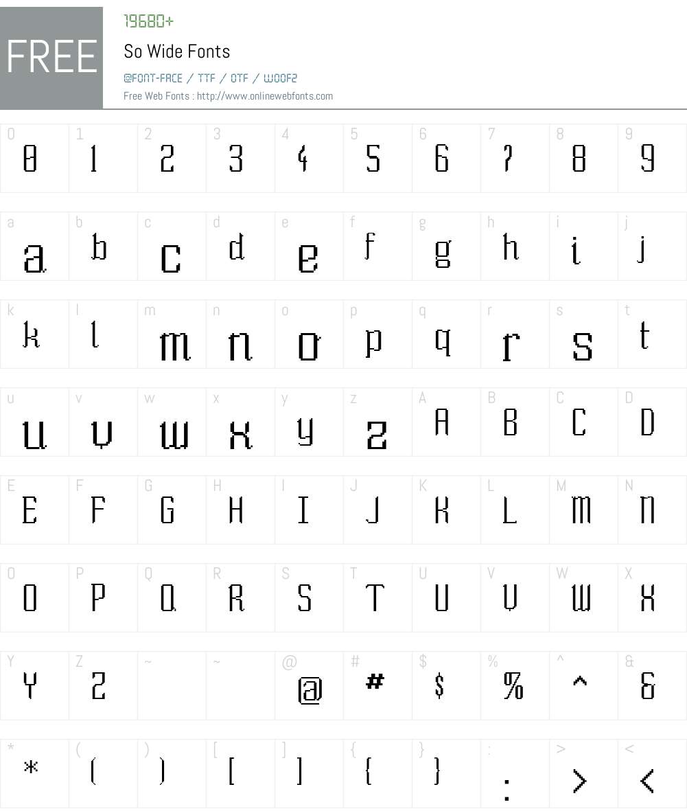 So Wide Font Screenshots